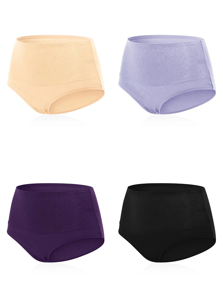 4-Pack Cotton High Waist Tummy Control Panties