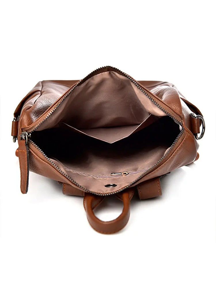 Women's PU Leather Backpack Travel Handbag Rucksack Backpack Purse