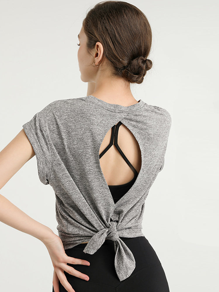 Soft Quick Dry Athletic Yoga Tops Exercise Running Shirts Gym Clothes