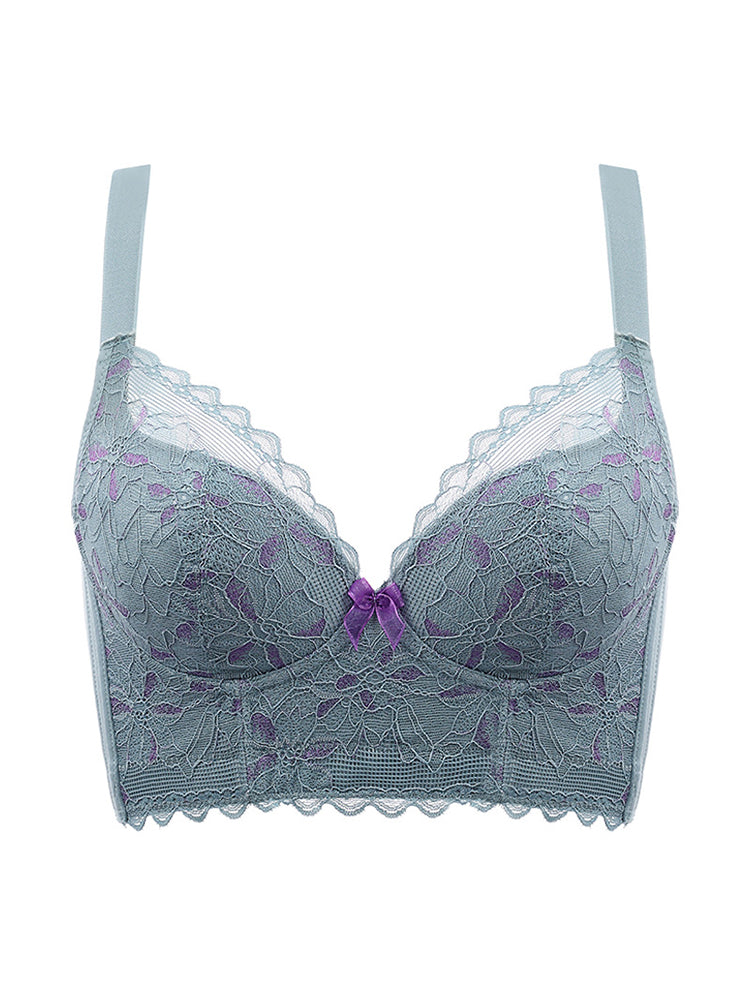 Lace Push Up Side Support Underwire Longline Bra