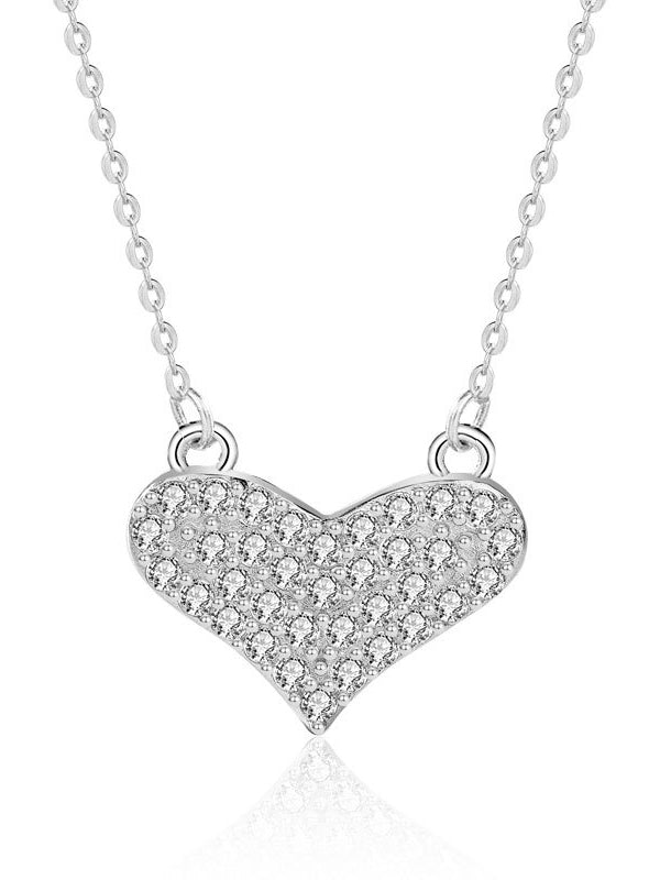 Diamond Cluster Heart Pendant Necklace