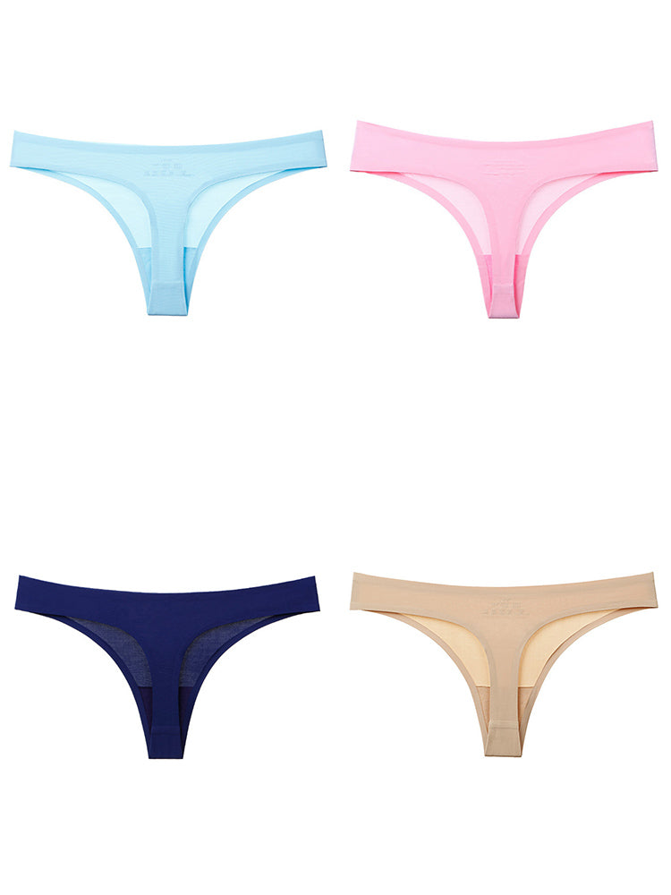 4-Pack Invisible Comfy Sexy Thongs G-Strings