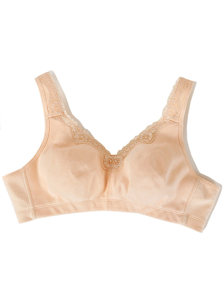 Full Figure Lace Cotton Wirefree Bra