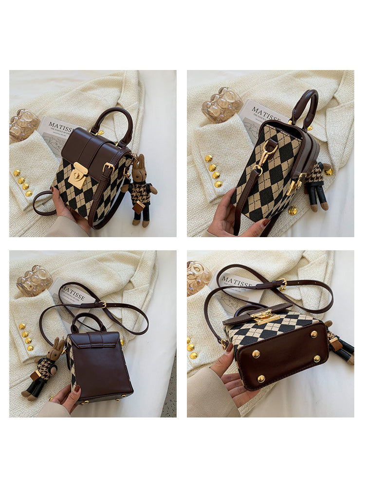 Women's Crossbody Bag Small Purse with Cute Pendent