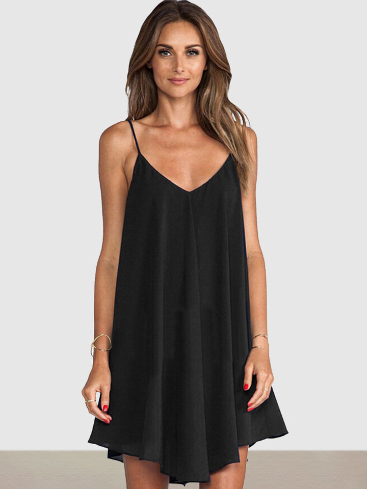 Plus Size Sexy Sleeveless Cool Chiffon Slip Loungewear Dress