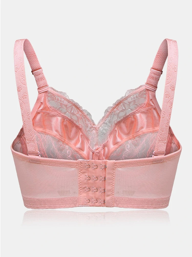 Lace Jacquard Underwire See Through Non Padded Bra