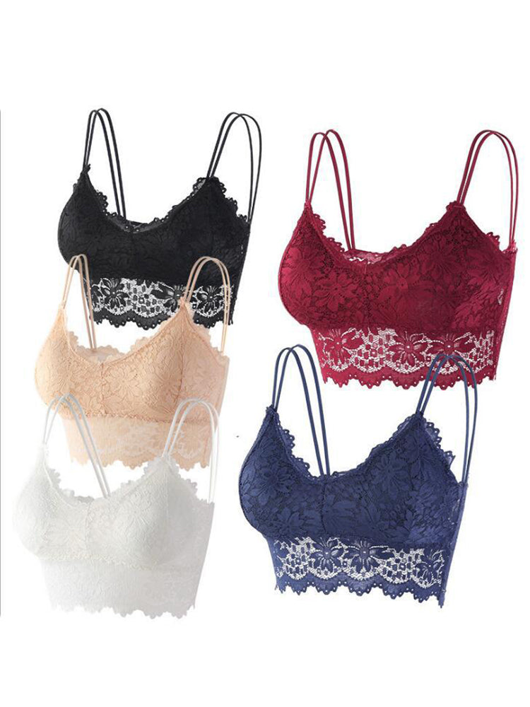 Women's Padded Lace Bandeau Bra Without Underwire