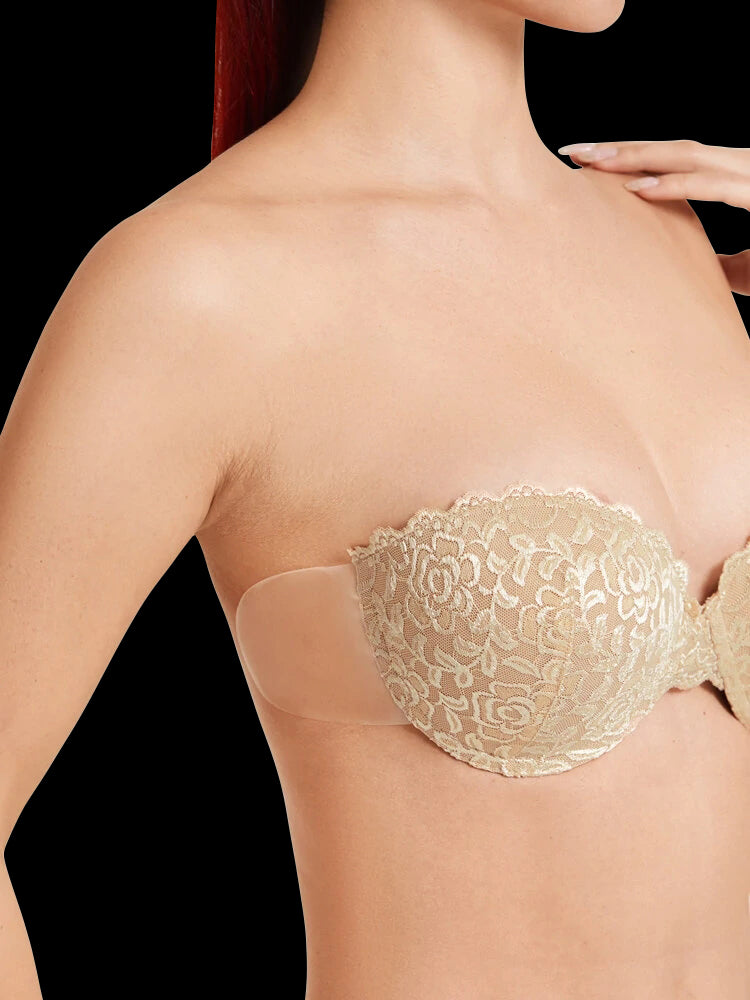 Lace Push Up Adhesive Invisible Backless Plunge Bra