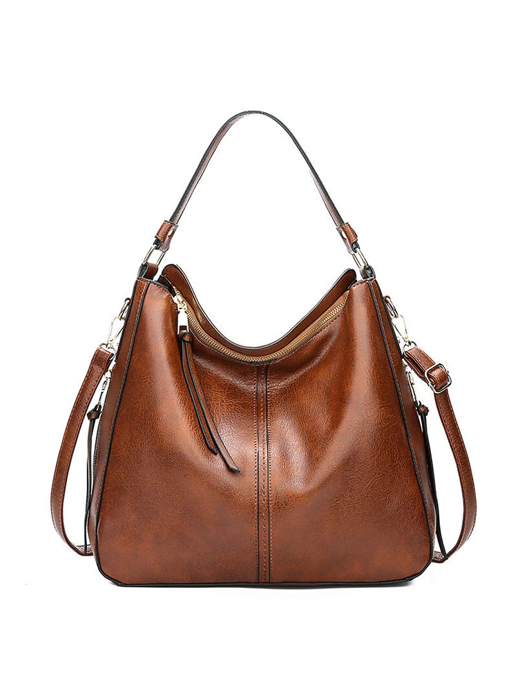 Women's Tote Bag Soft PU Leather Handbags Shoulder Bag with Zipper