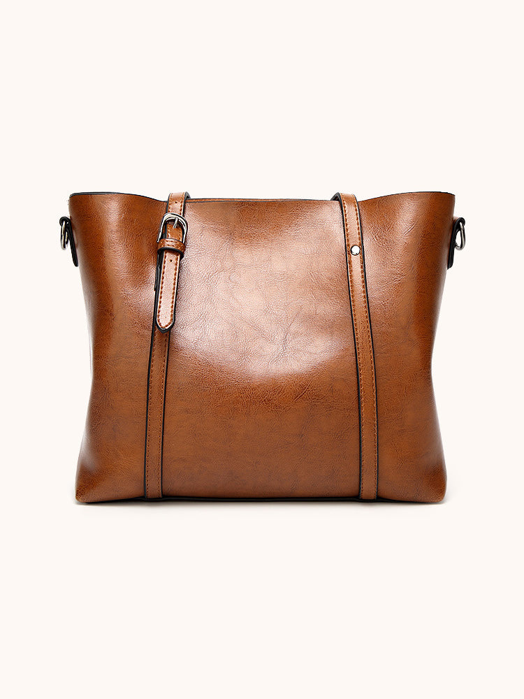 Vintage PU Leather Handbags Shoulder Satchel Bags with Purse Organizer