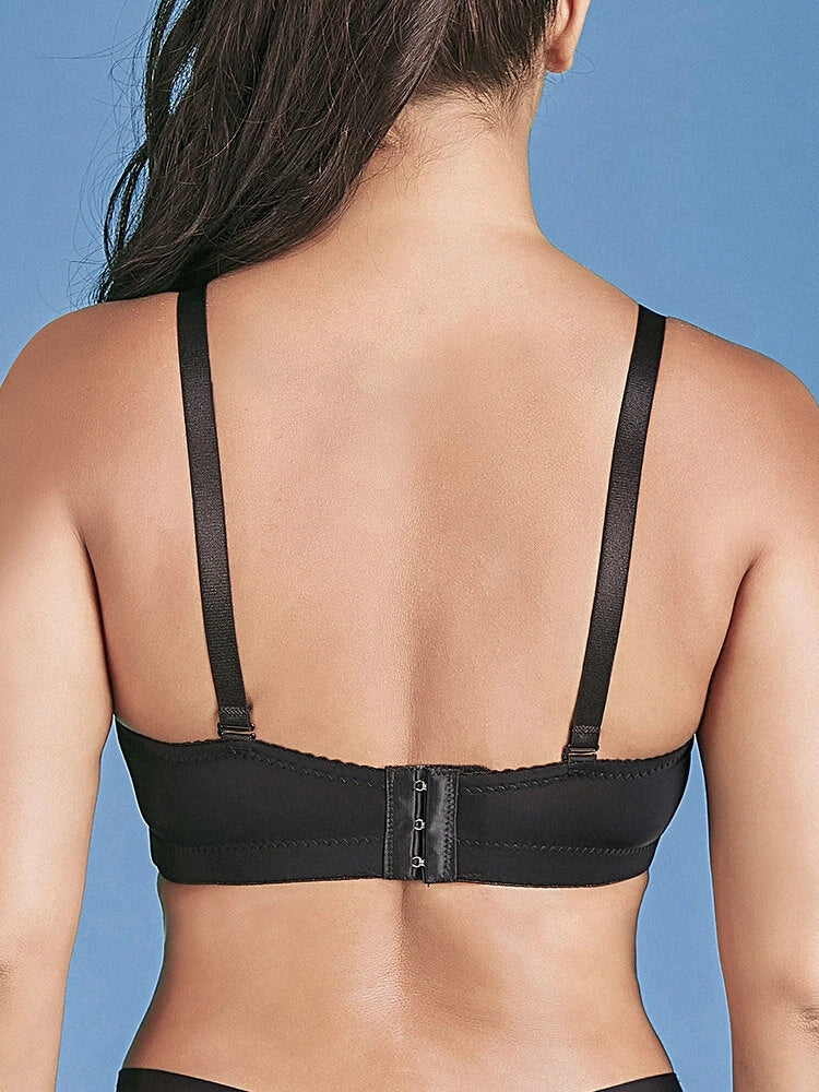Women Flower Embroidery Breathable Underwire Bra