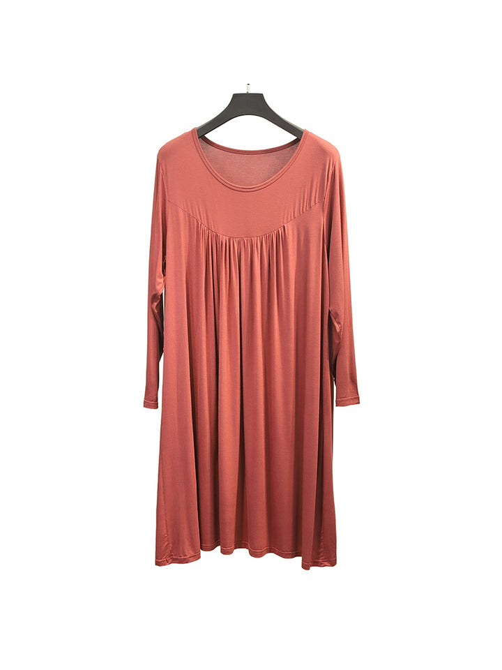 Plus Size Casual Nightgown Midi Loungewear Sleepwear