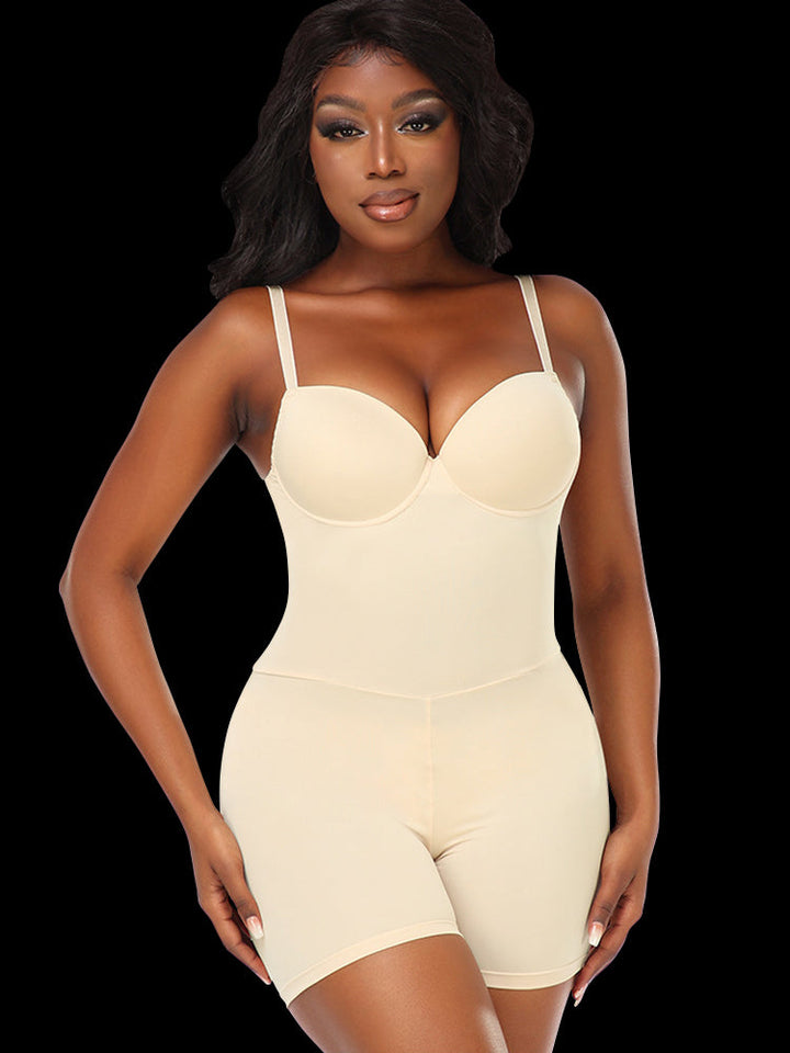 Hip-enhancing Sponge Pad Suspenders Shaper Bodysuit