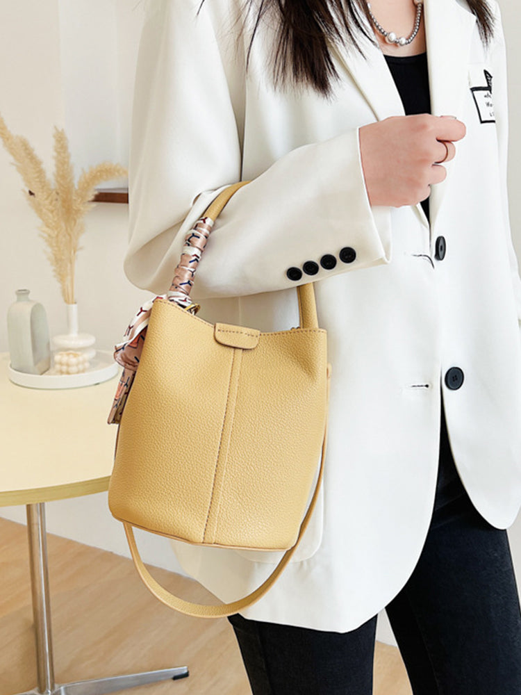 Women's Soft PU Leather Bucket Bags and Purses with Detachable Straps