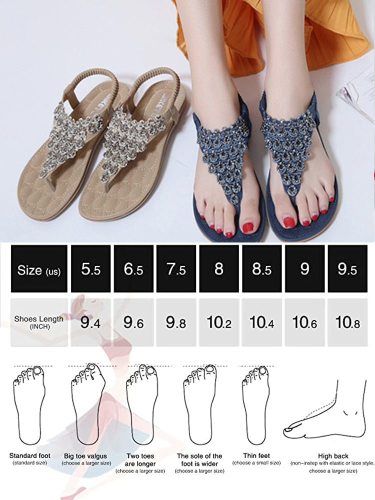 Women's Casual Beach Ankle T-Strap Thong Flip Flops Sandals