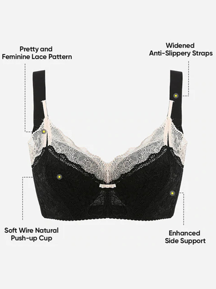 Breathable Lace Soft-wire Full Coverage Push Up Bra
