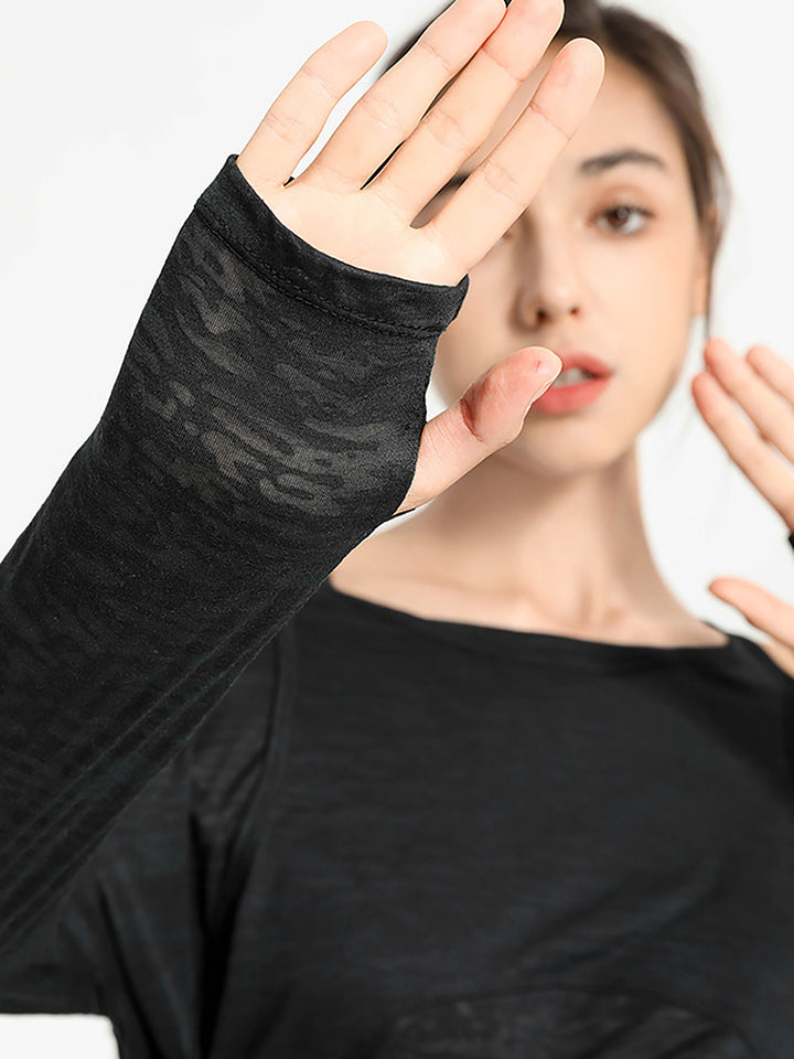 Long Sleeve Lightweight Yoga Compression Workout Tops Athletic Wear Shirts