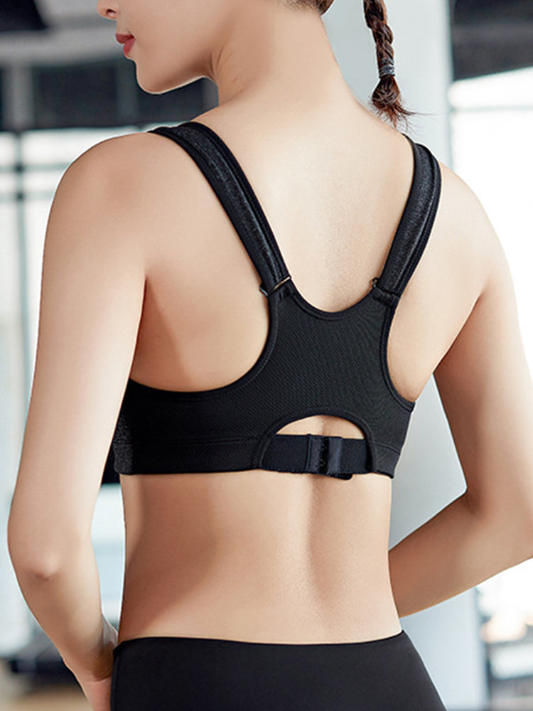 Women's Zip Front Wireless Post-Surgery Yoga Sports Bras