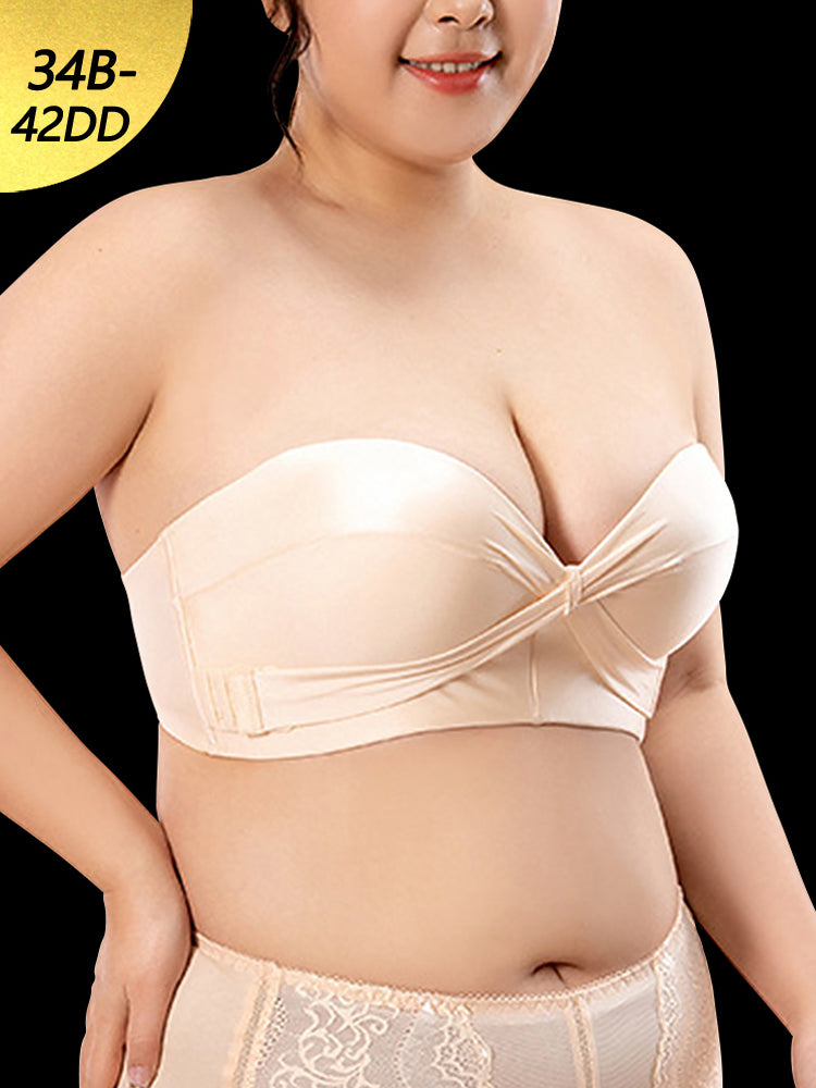 Seamless Push Up No-slip Half Cup Strapless Bra