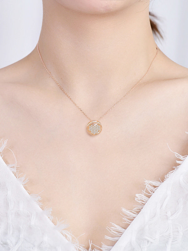 Heart Circle Pendant Necklace