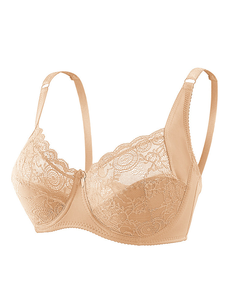 Breathable Lace Plus Size Underwire Full Cup Bra