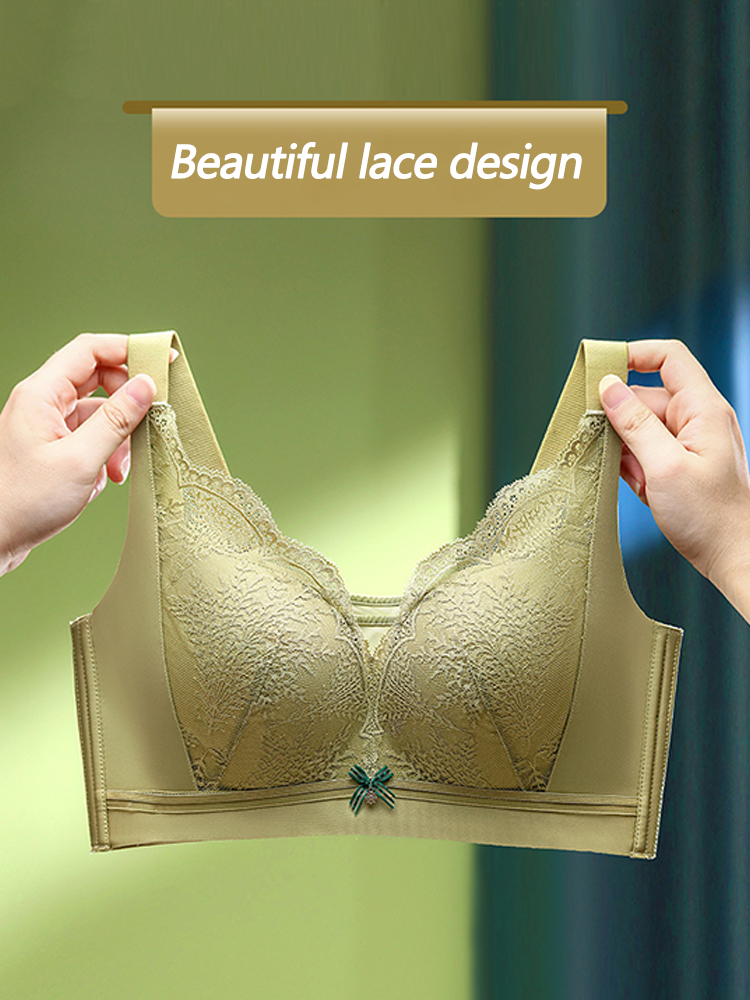 Women's Wire Free Beauty Lace Full Coverage Minimizer Bras
