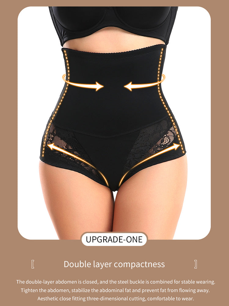Breathable Lace High Waist Control Padded Hip Lifter Shorts