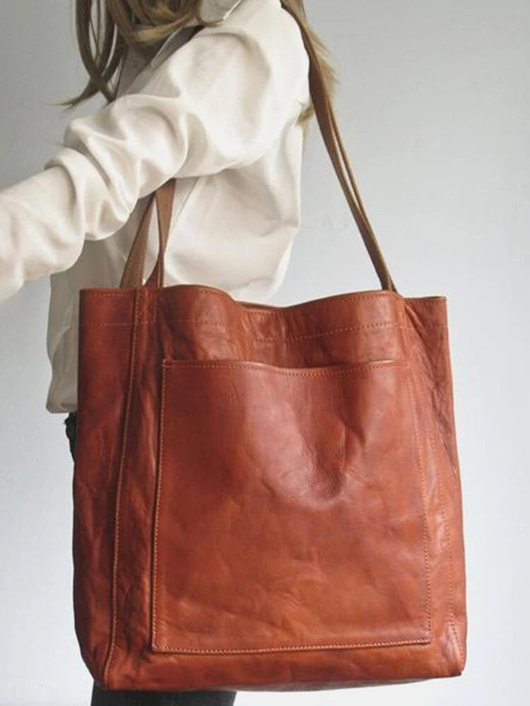 Women's PU Leather Oversized Handbags Shoulder Bag