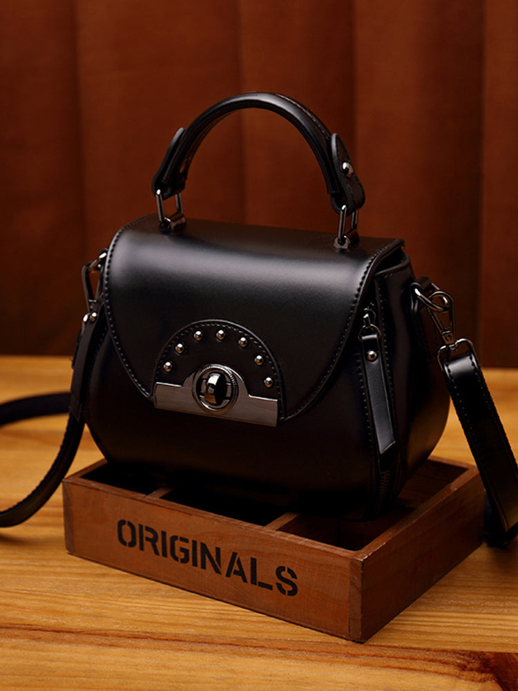 Women's Vintage Solid Color Soft Crossbody Purse Satchal Handbag