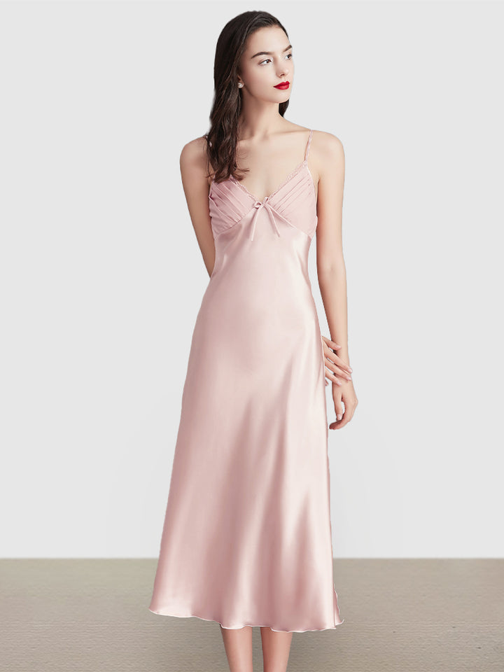 Sexy Sleeveless Satin Nightgowns Loungewears Midi Dresses