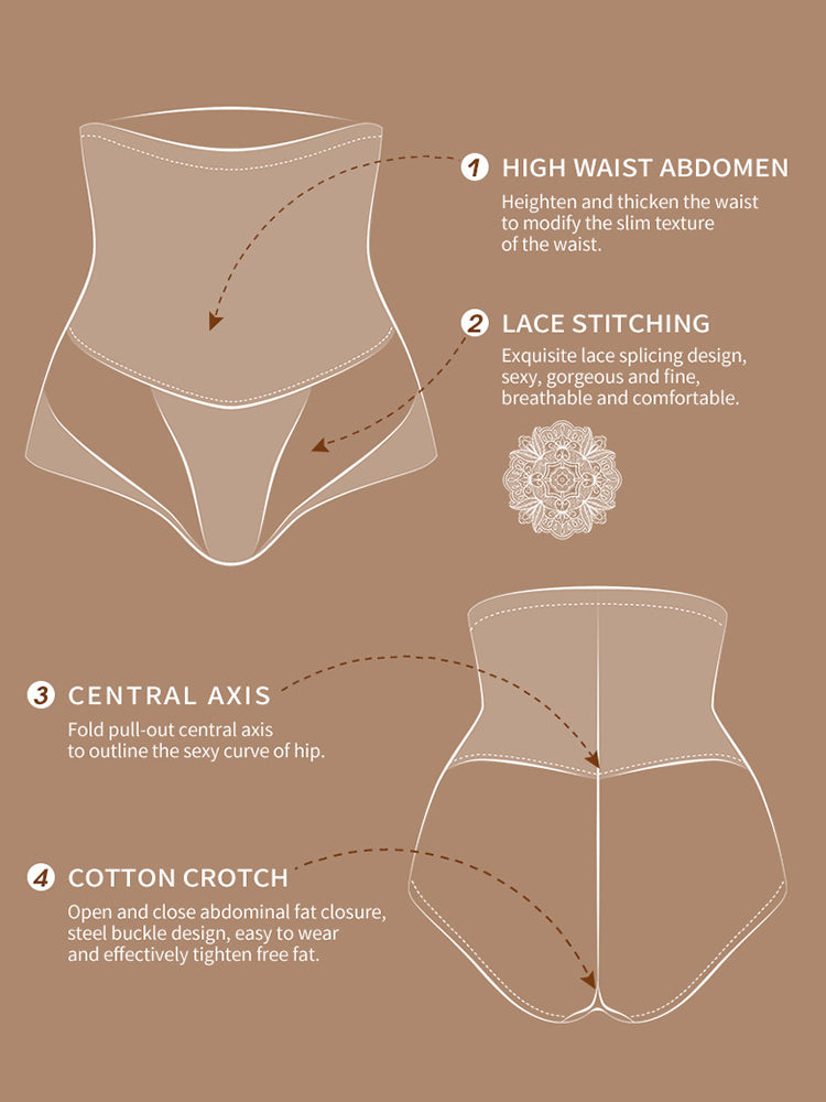 Breathable Lace High Waist Control Padded Hip Lifter Shorts