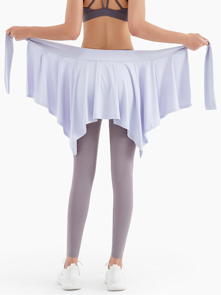 Women's Self Tie Athletic Yoga Skirt Sport Wrap Short Skirt Cover Ups
