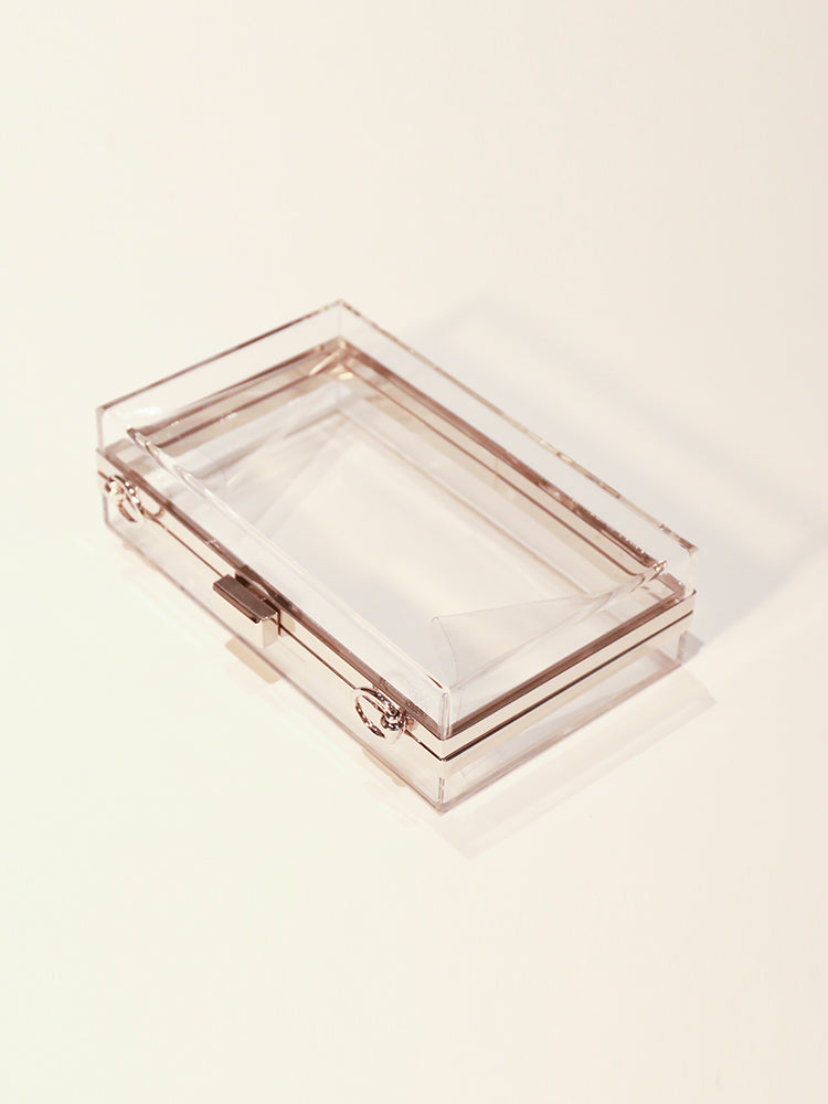 Transparent  Acrylic Box Evening Clutch Bag Clear Purse