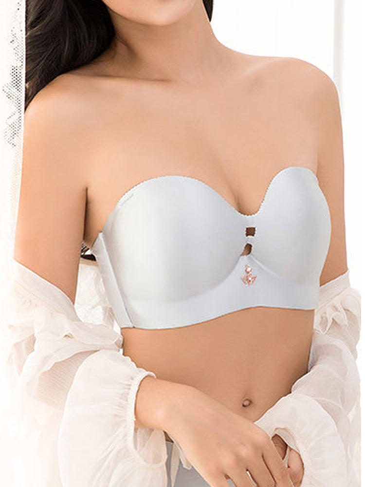 Sleek Strapless Wireless Bra with Removable Shoulder Strap