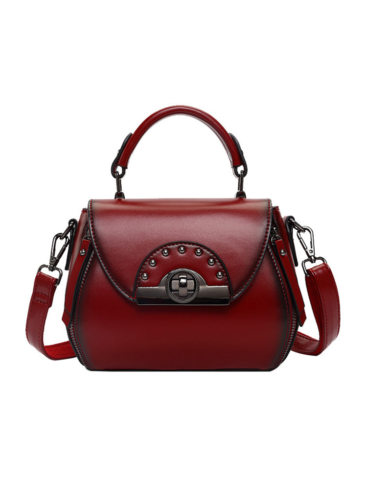 Women's Vintage Solid Color Soft Crossbody Purse Satchal Handbag