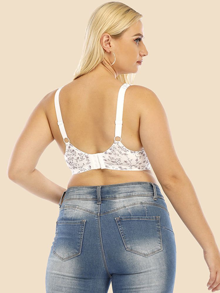 Women's Comfort Cotton Botanical Print Wireless Bra