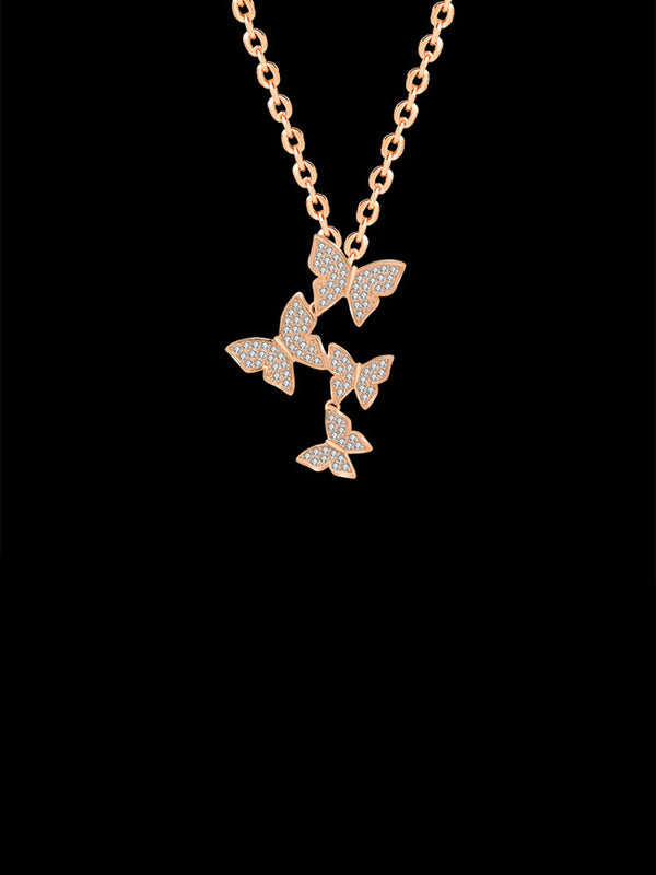 Sterling Silver Butterfly Kaleidoscope Necklace