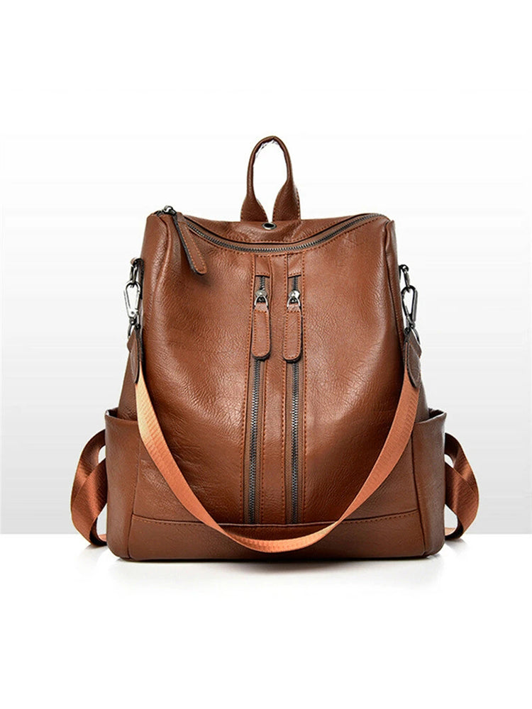 Women's PU Leather Backpack Travel Handbag Rucksack Backpack Purse