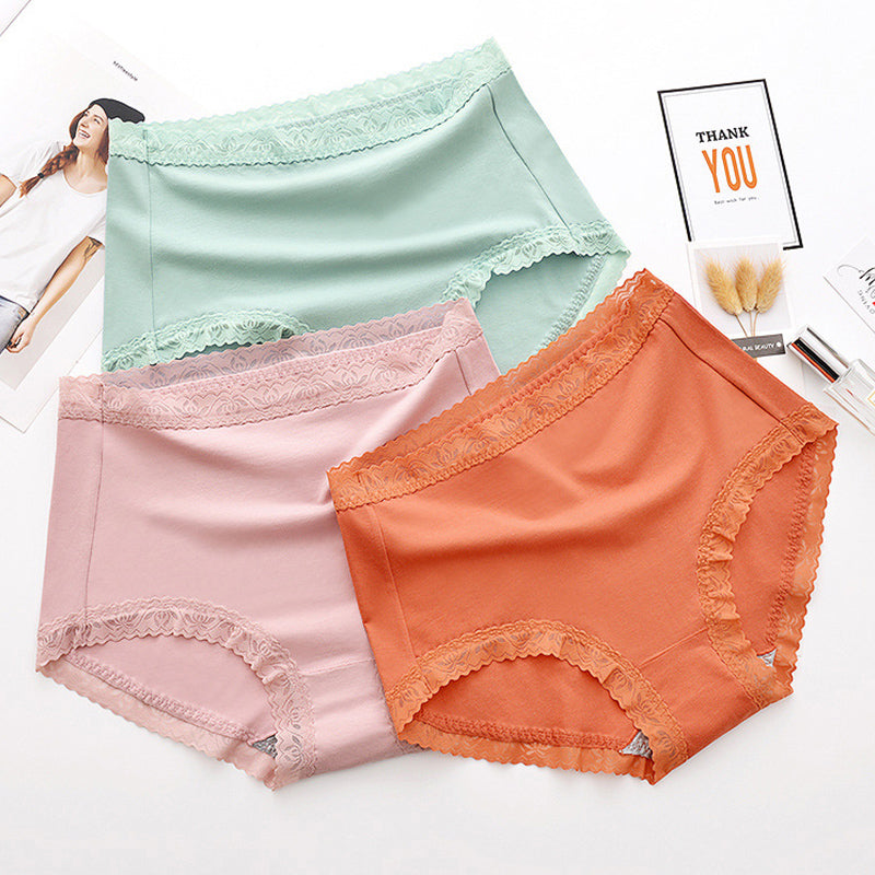3-Pack Seamless High Waist Cotton Breathable Panties