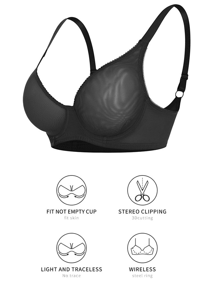Sexy Ultra-thin Mesh Non-padded Full Coverage Bra
