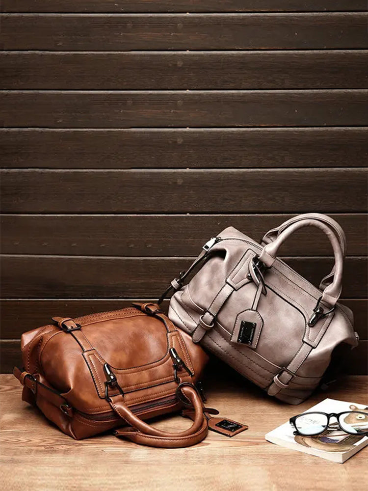 Women Vintage Boston Handbag Shoulder Bag Crossbody Bag