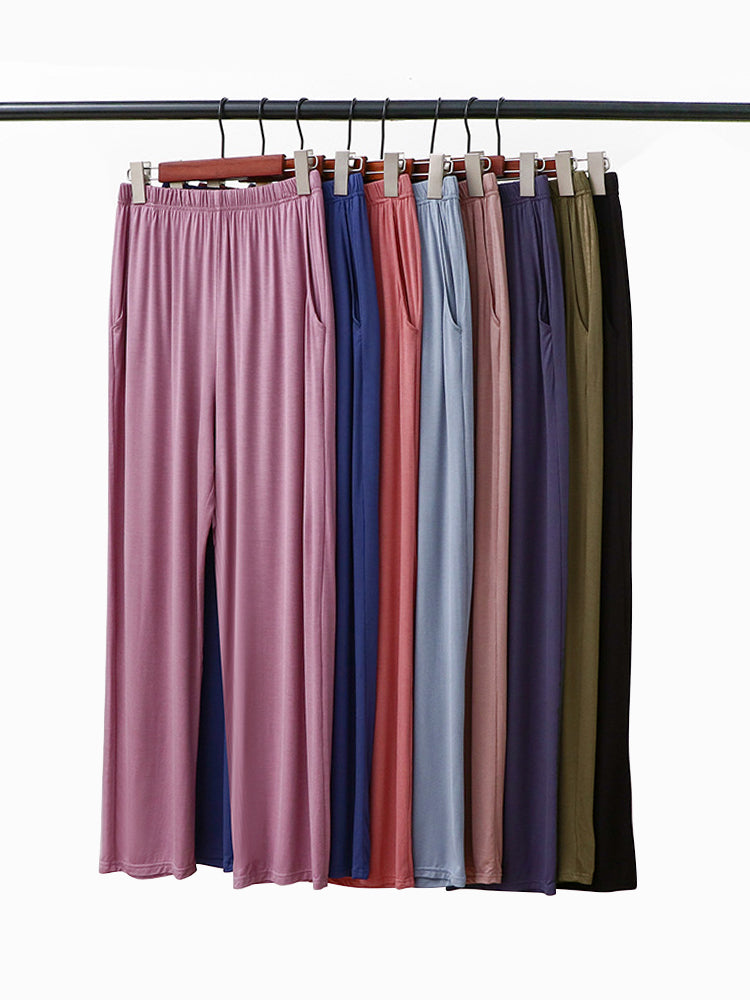 Women Modal Lounge Wide Leg Pants Soft Pajama Bottoms