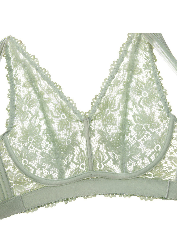 Women's Lace Floral Breathable Non-padded Bras