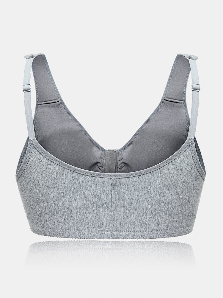 Women Comfort Wireless Cotton Front Close Bra