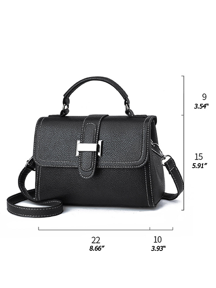 Women's Causal Soft Litchi PU Leather Crossbody Bag Handbag