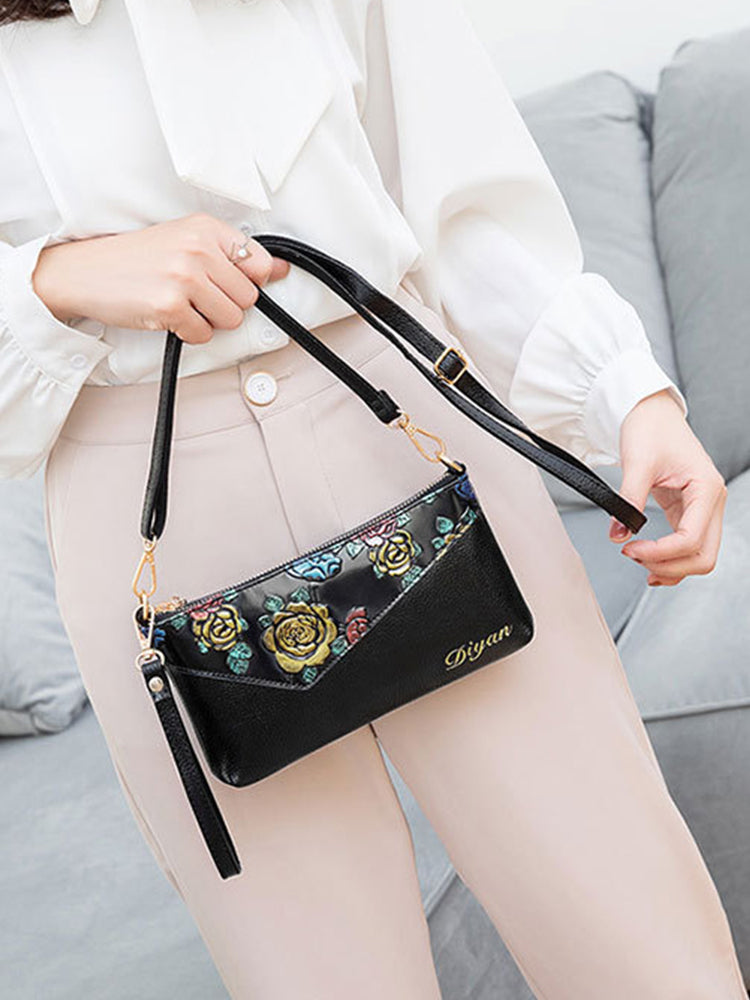 Women's PU Leather Floral Wallet Ladies Clutch Purse