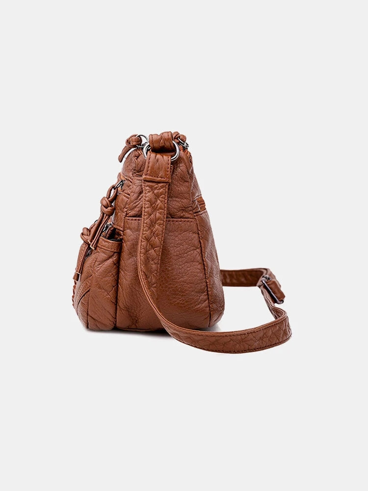 Women Multi-pocket Middle-aged Vintage Crossbody Bag
