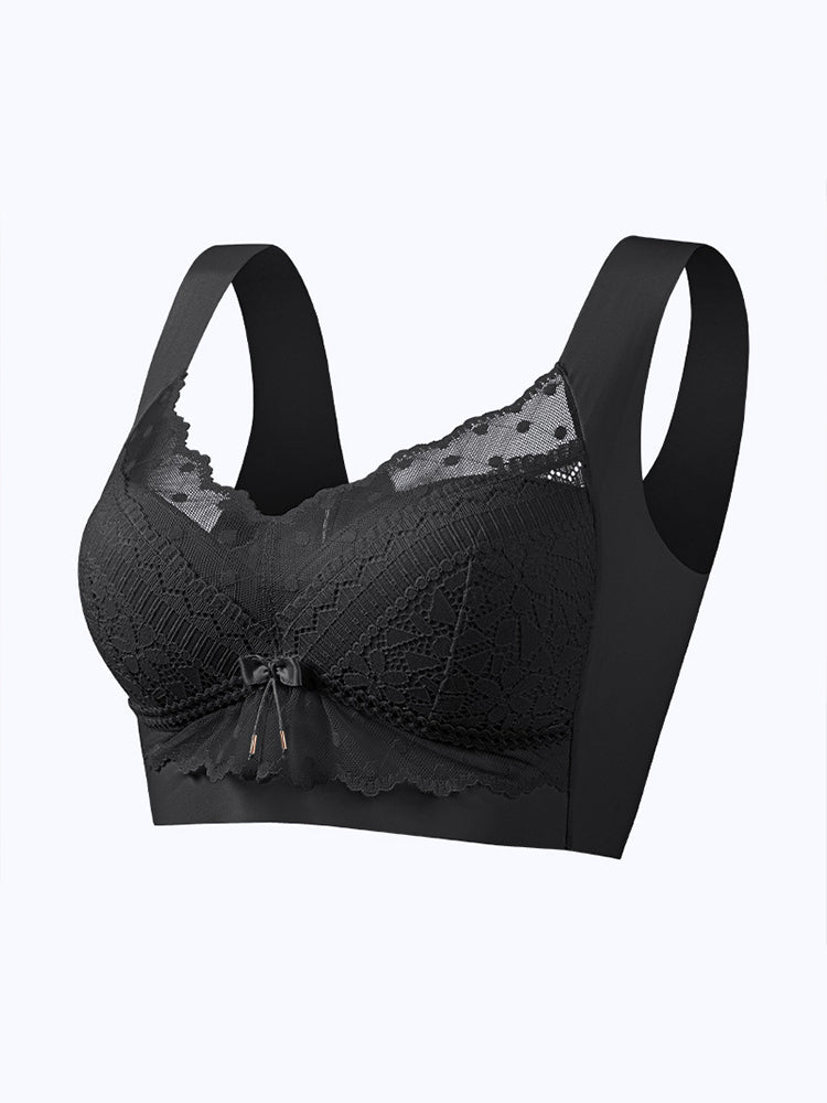 Soft Seamless Wirefree Molded Cup Lace Bra