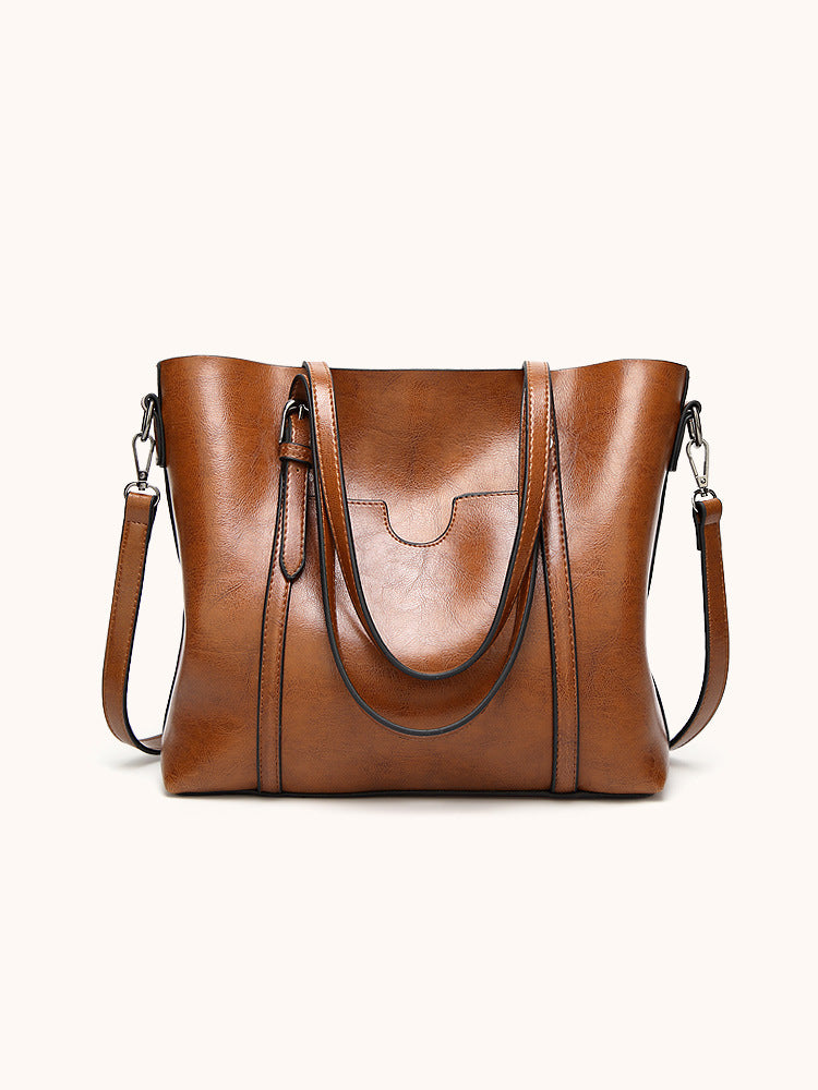Vintage PU Leather Handbags Shoulder Satchel Bags with Purse Organizer