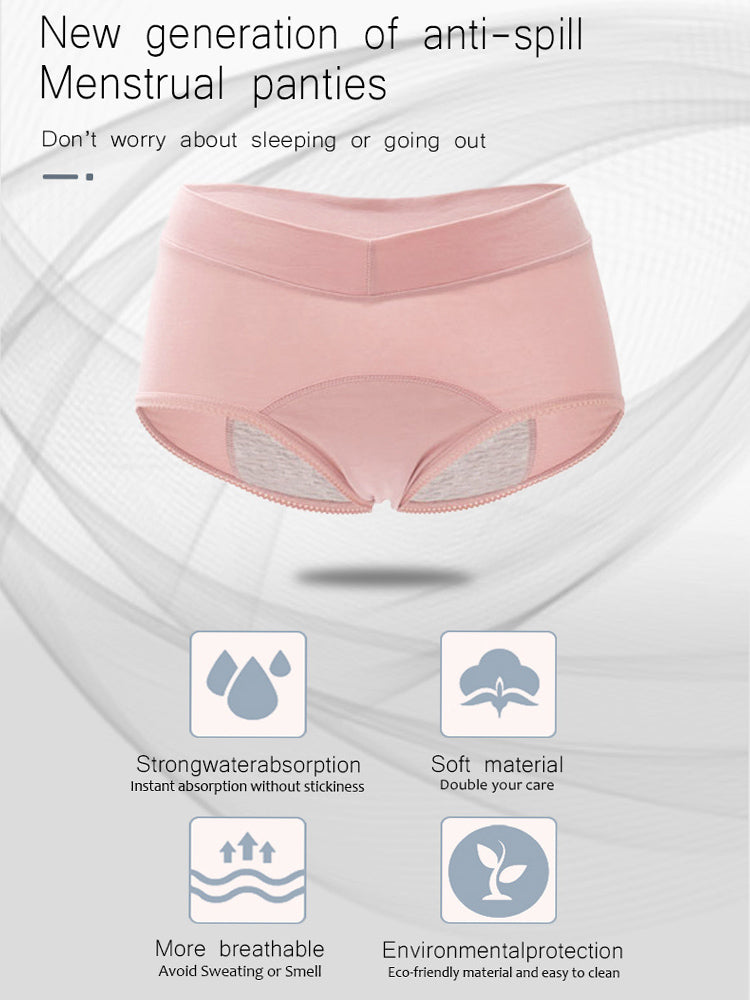 3-Pack Women's Cotton Leak-Proof Menstrual Panties